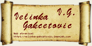 Velinka Gakčetović vizit kartica